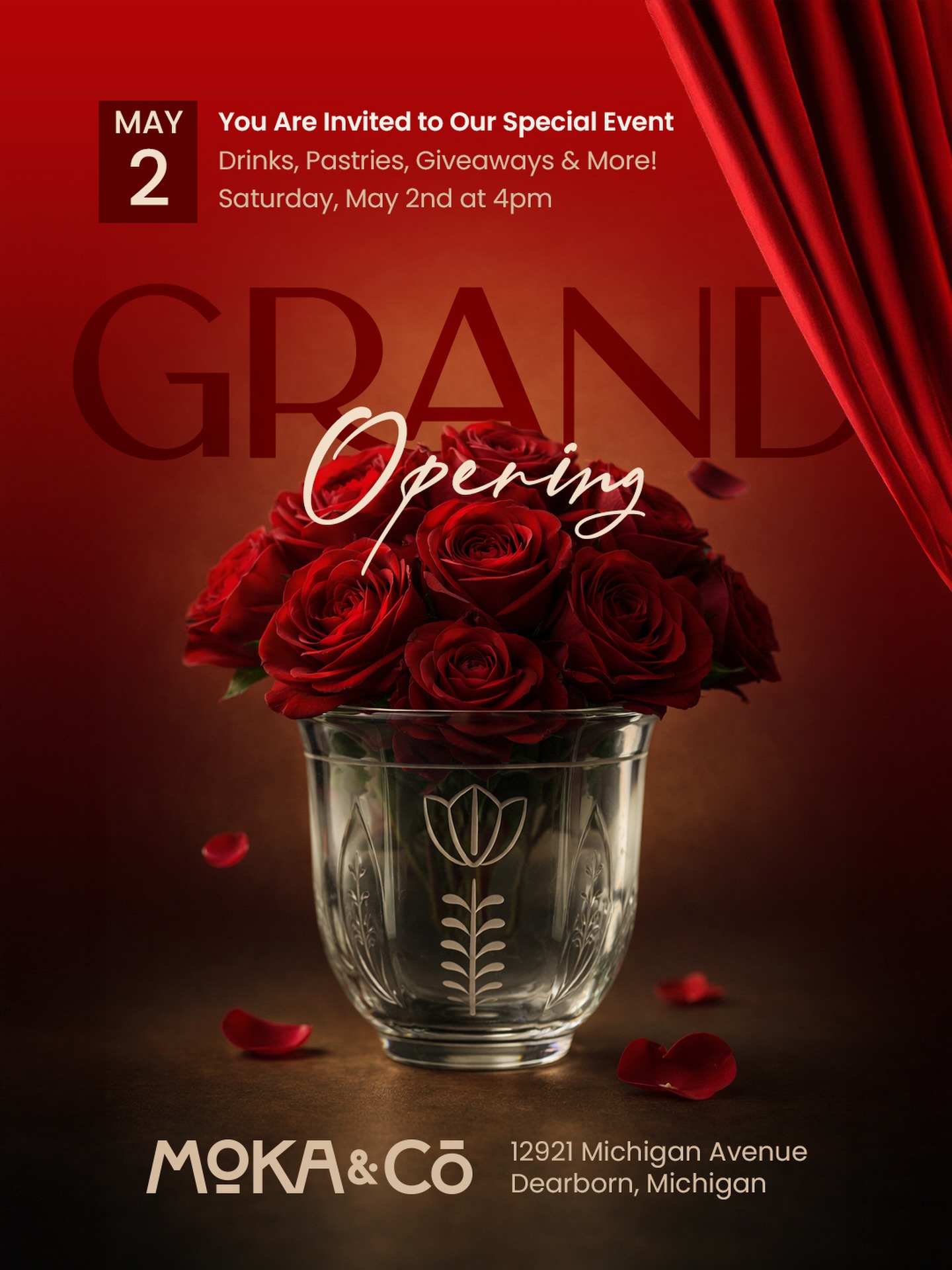 It&rsquo;s happening, Dearborn 🔥 Grand Opening Saturday, May 2nd&mdash;drinks flowing, pastries fresh, giveaways and classic cars. Indoor + outdoor vibes starting at 4PM.

Be there.

#DearbornMI #DearbornFoodie #DetroitCoffee #GrandOpening #LocalEvents