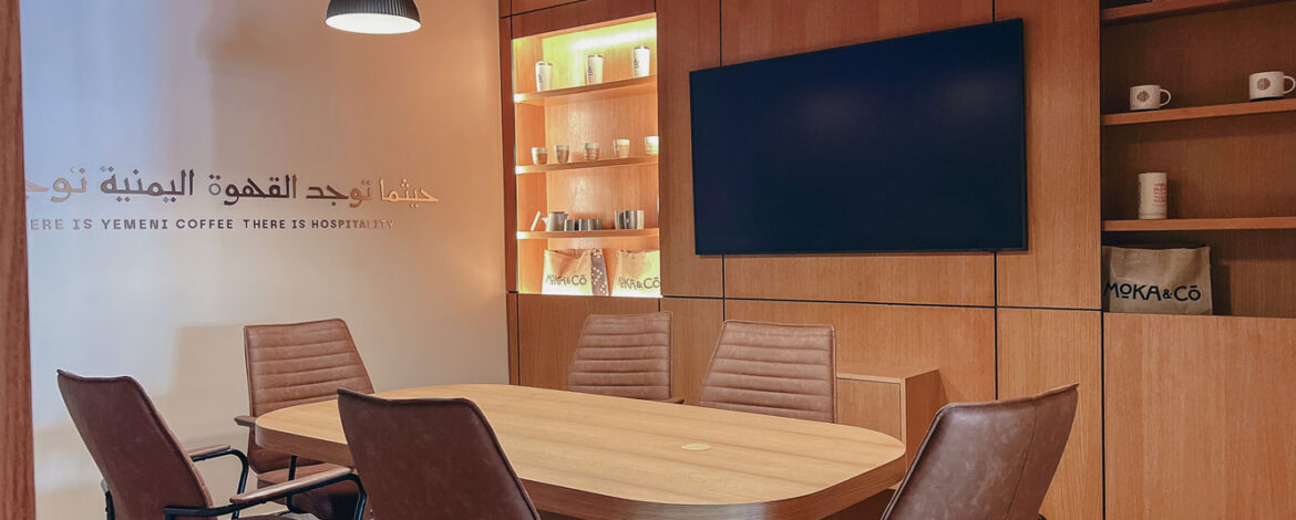 Private conference room at 34th street location of Moka & Co Yemeni Coffee Shop
