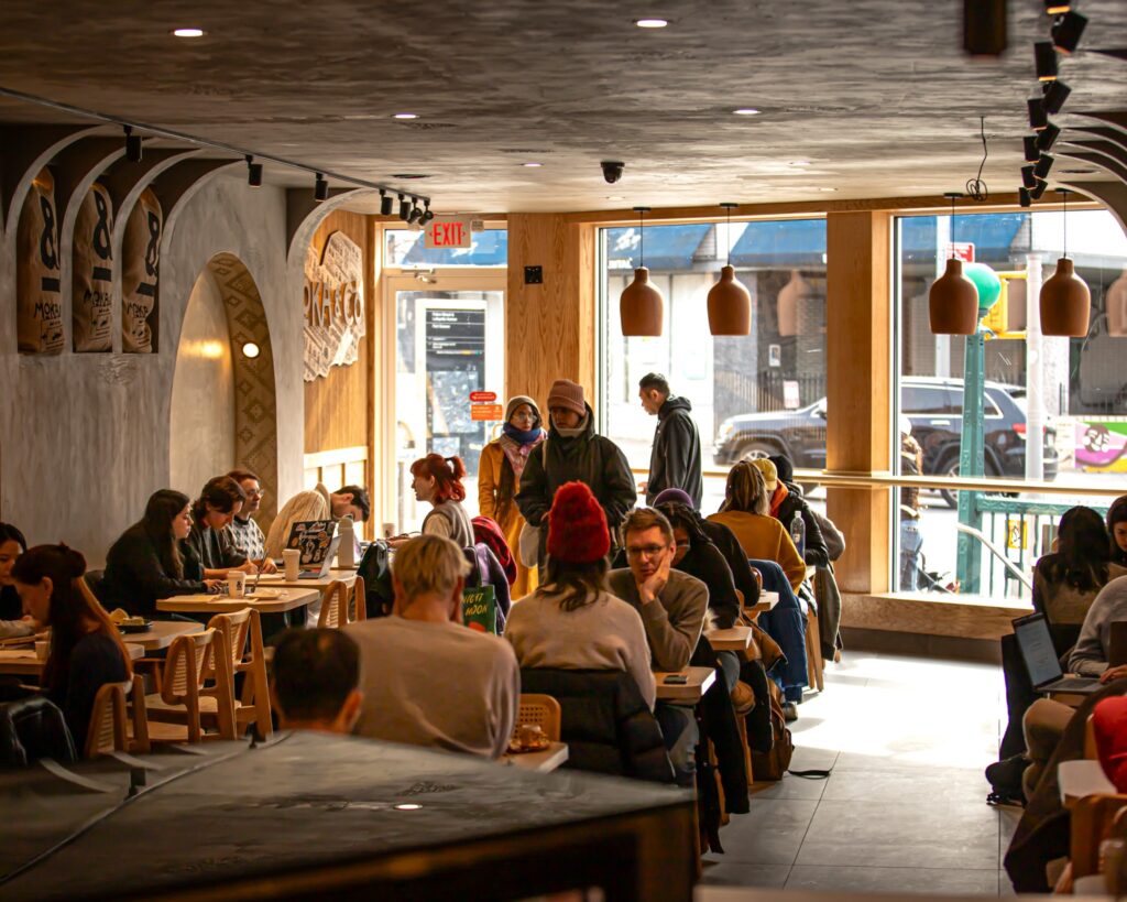Busy Yemeni Coffee Shop at Moka and Co in Astoria New York