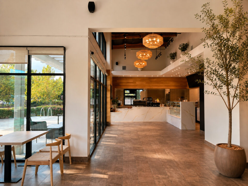 Beautiful artistic interior design for cafe in Livermore Outlets California Moka & Co